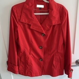 Short raincoat - orange/reddish color - size large